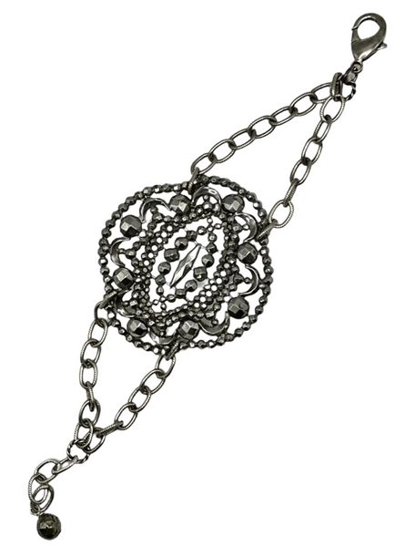 ONE OF A KIND - Large  Antique Cut Steel Buckle Bracelet Oval
